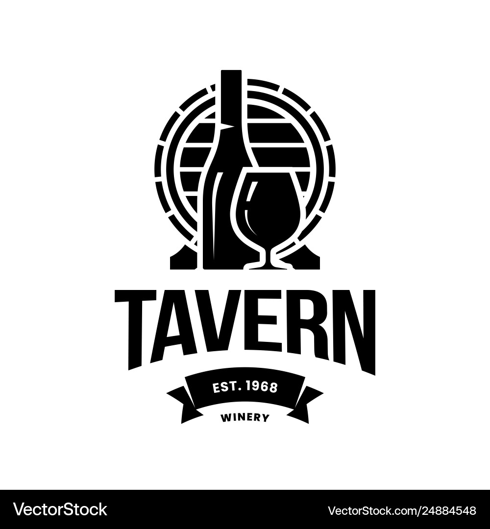 Modern wine logo sign for tavern restaurant Modern wine logo sign for tavern restaurant vector image