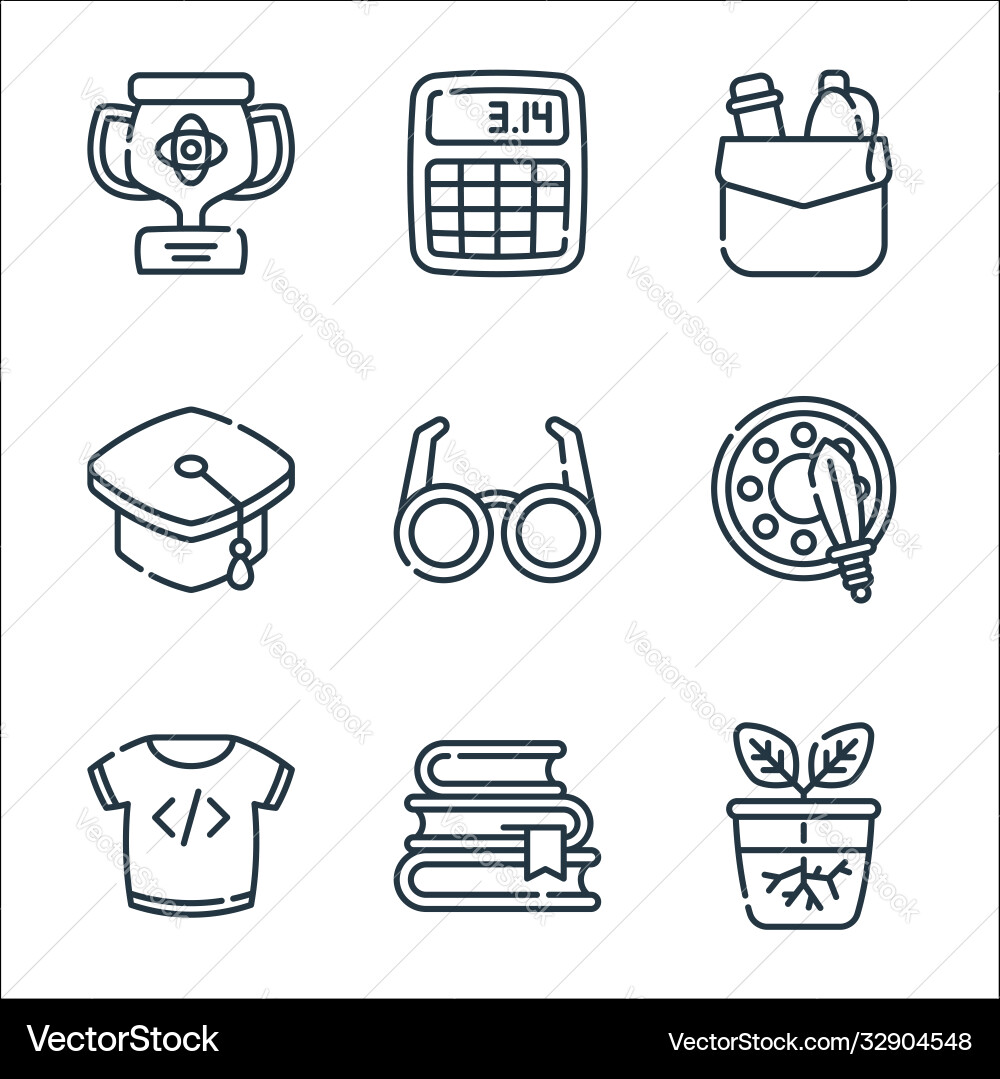 Nerd line icons linear set quality Vector Image