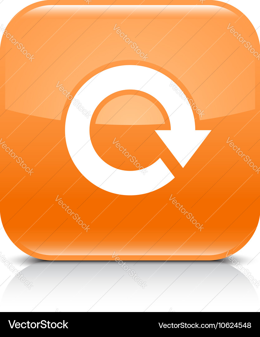 Orange arrow repeat reload refresh rotation sign vector image