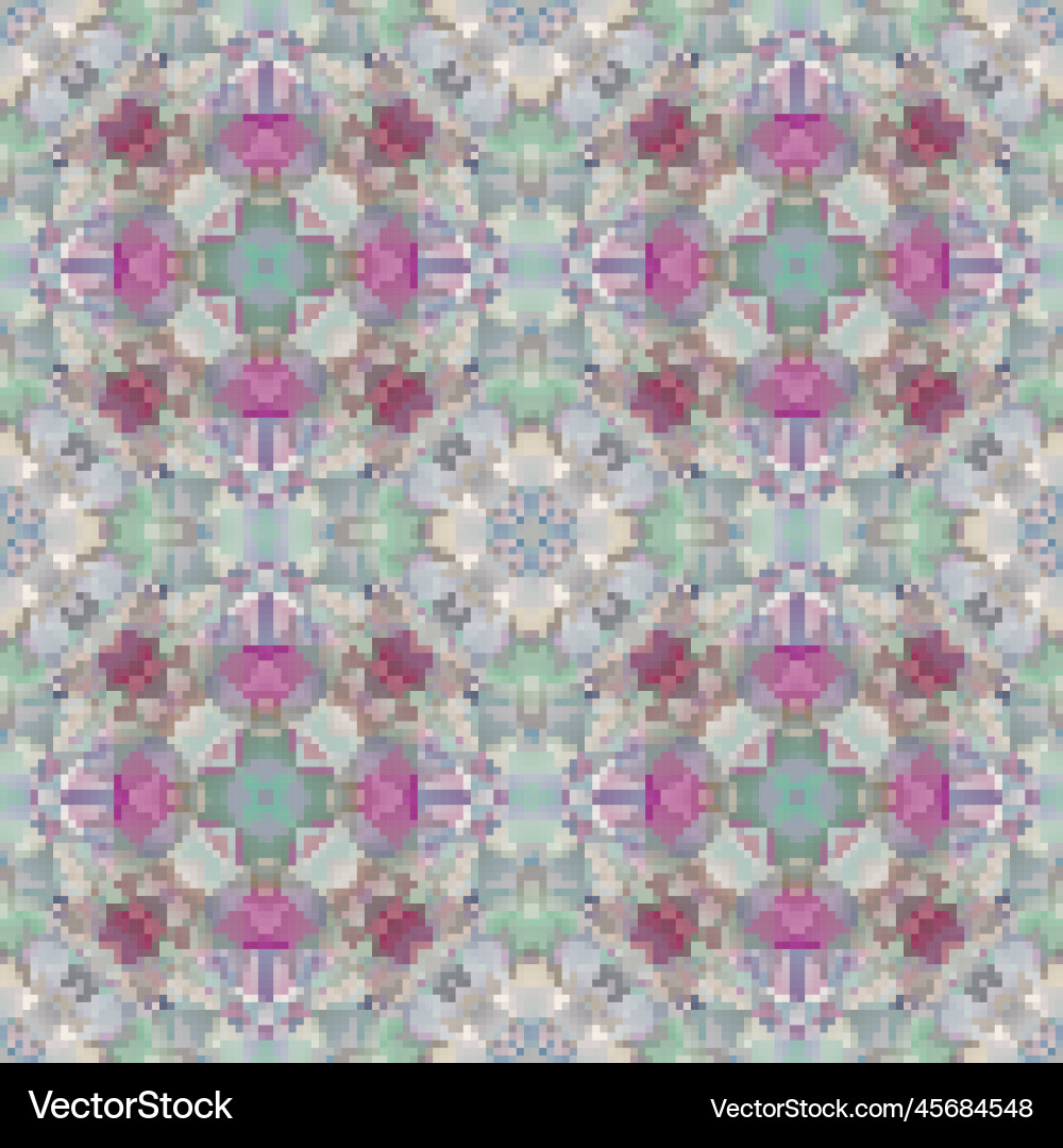 Pixel mosaic seamless pattern design repeat Vector Image