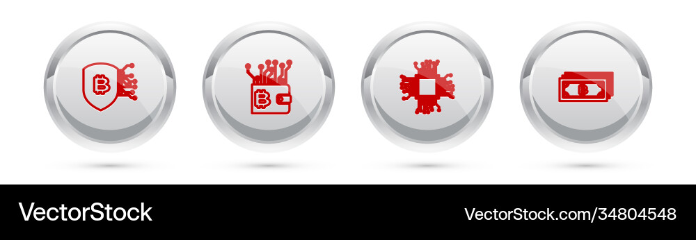 Set line shield with bitcoin cryptocurrency Set line shield with bitcoin cryptocurrency Vector Image