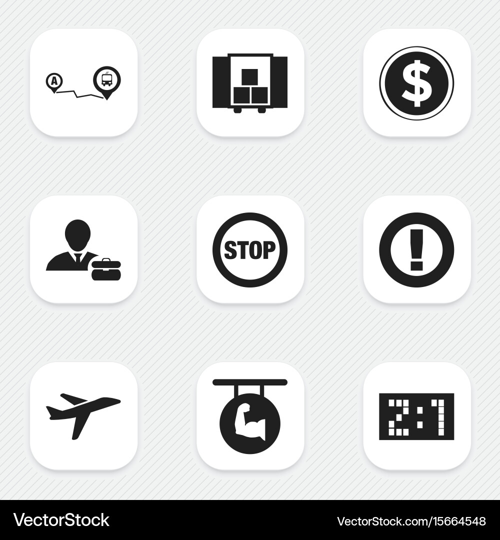 Set of 9 editable complex icons includes symbols vector image