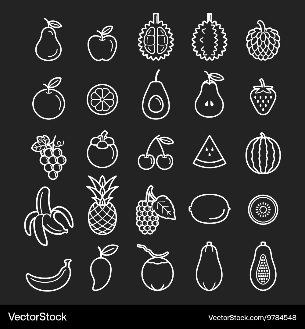 Set of fruits icons Vector Image