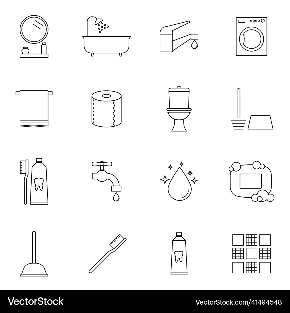Simple set of hygiene related line icons contains Simple set of hygiene related line icons contains Vector Image