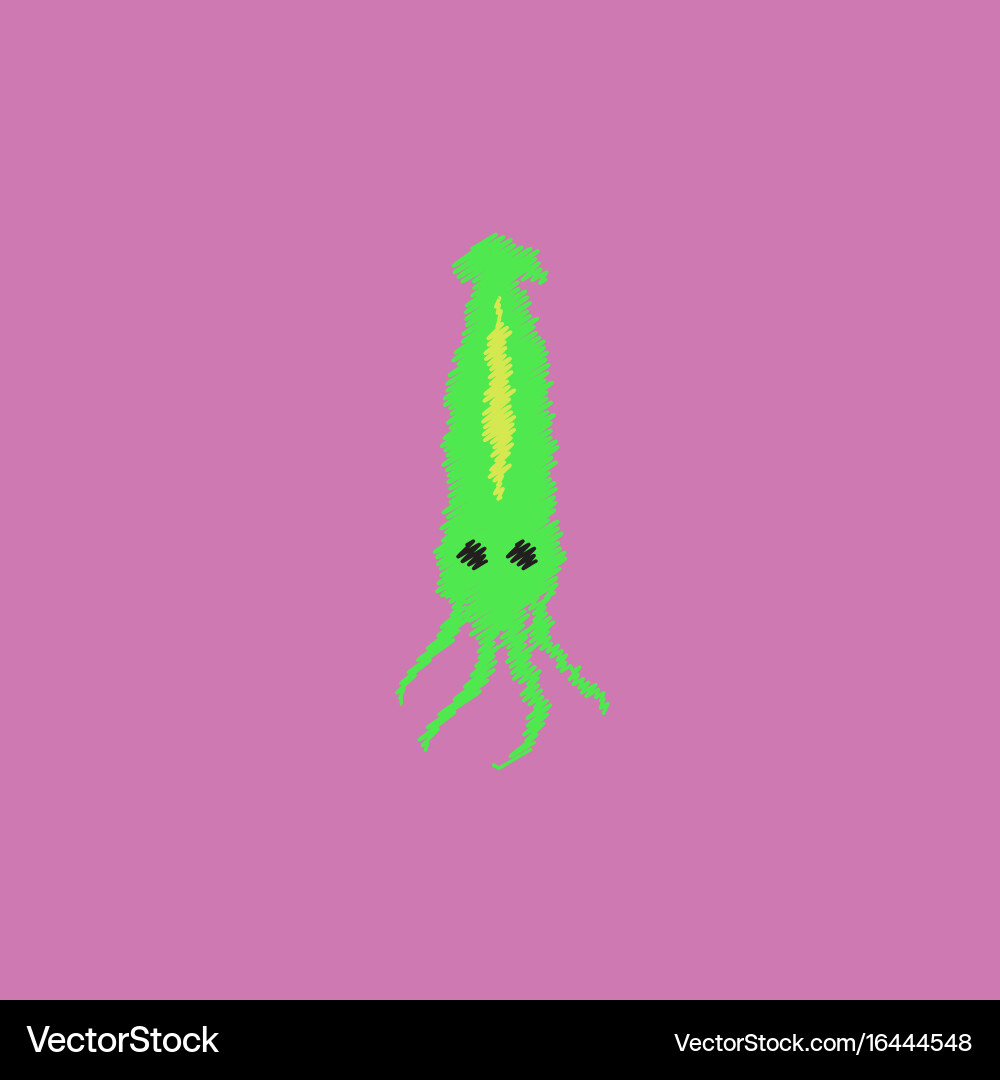 Squid icon simple of in hatching style Vector Image