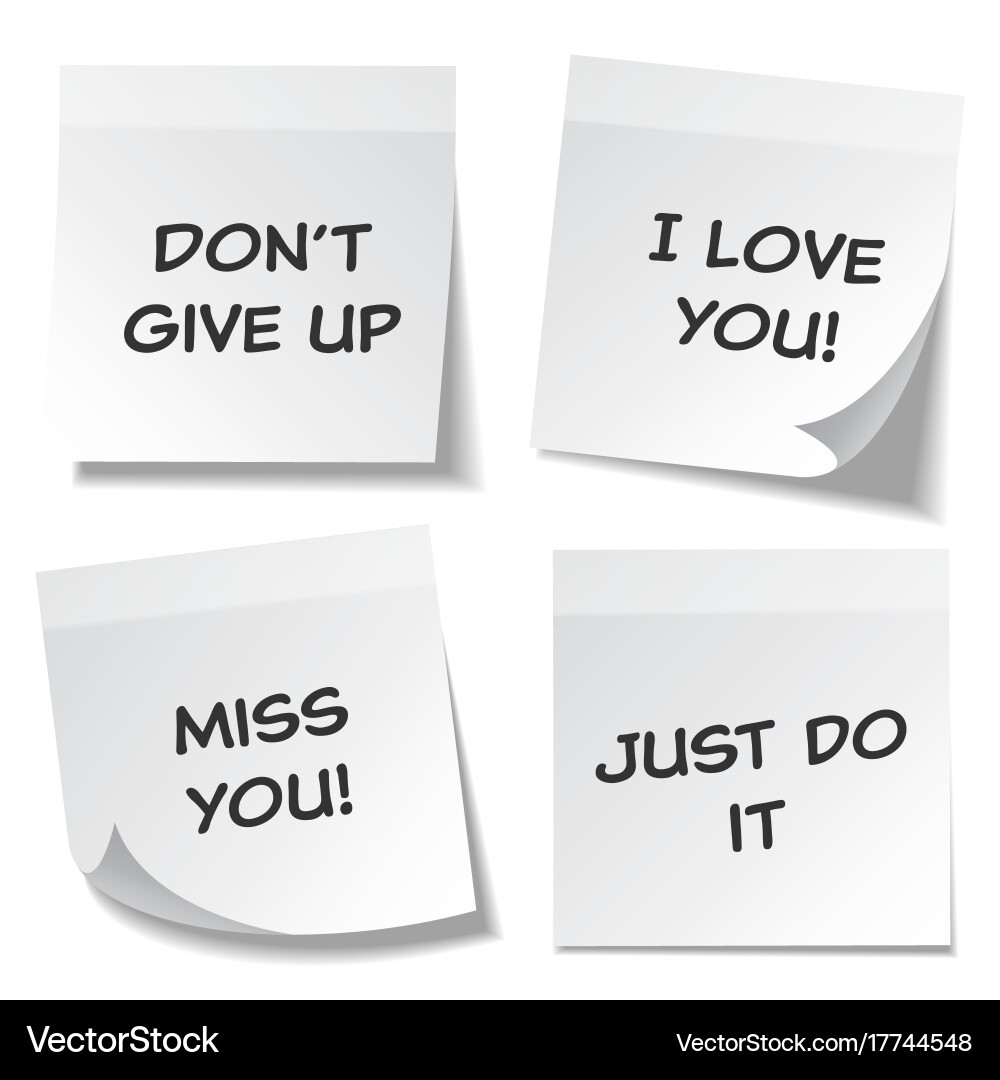 Sticky note with text and shadow isolated vector image