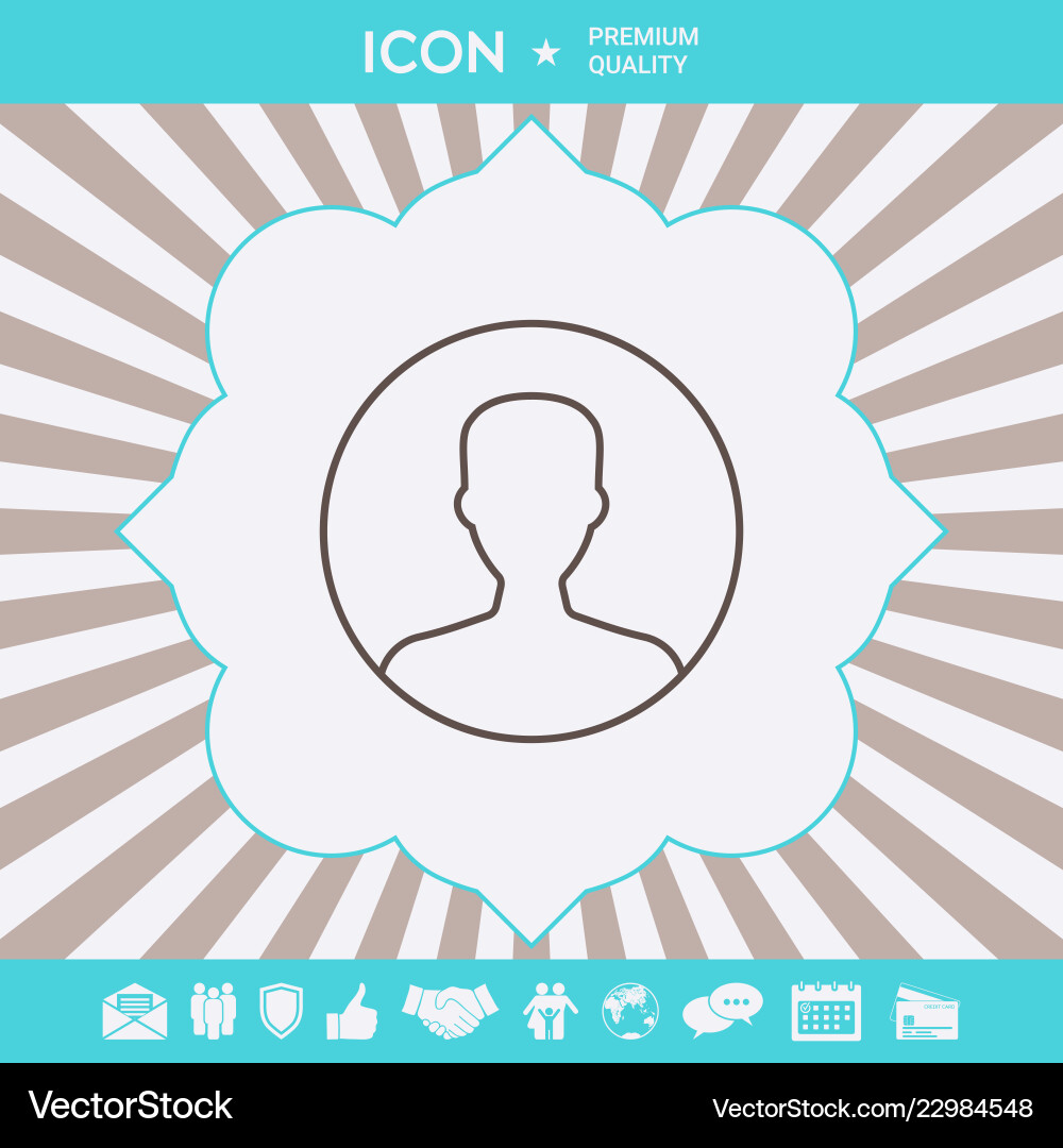 Symbol of user icon in circle profile line Vector Image
