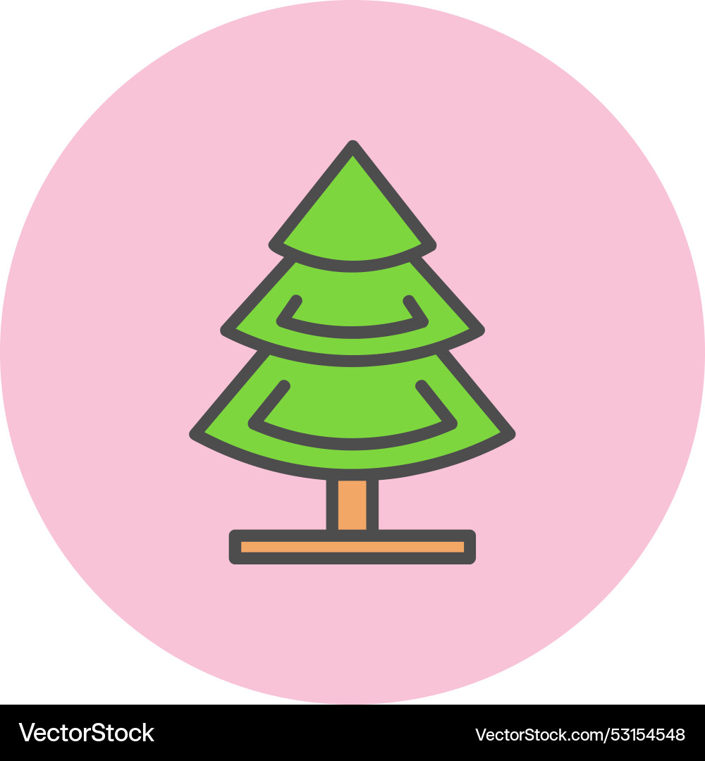 Tree line filled circle icon Vector Image