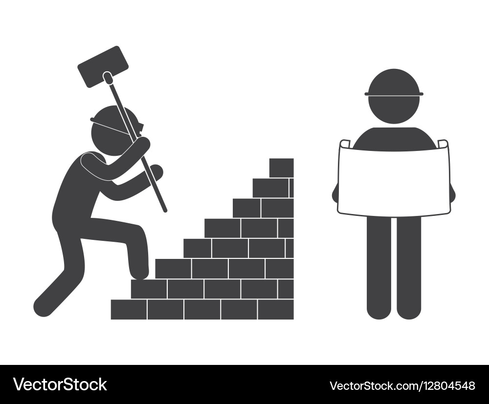 Under construction related pictograph image Vector Image