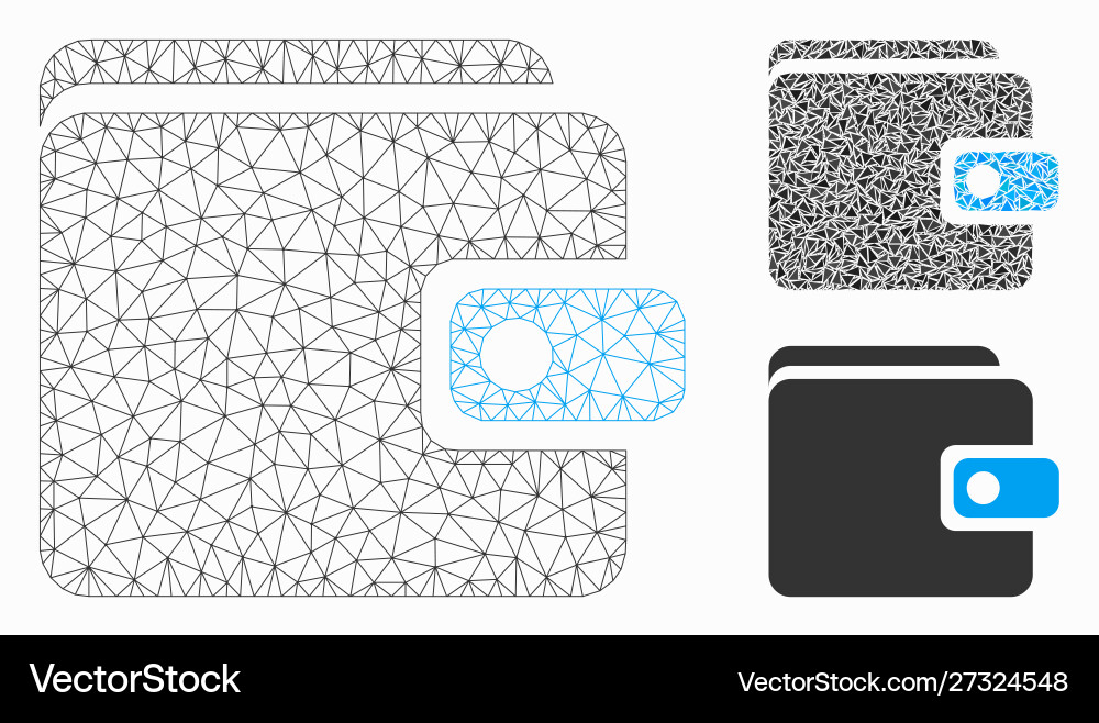 Wallet mesh network model and triangle Wallet mesh network model and triangle Vector Image