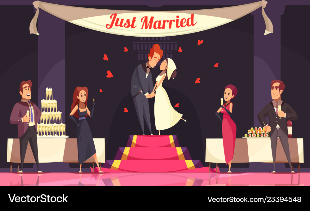 Wedding reception cartoon Wedding reception cartoon vector image