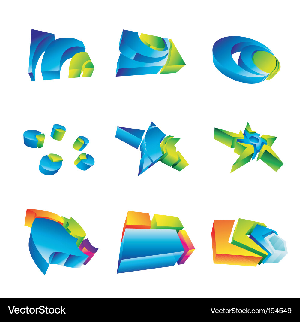 3d design elements Vector Image