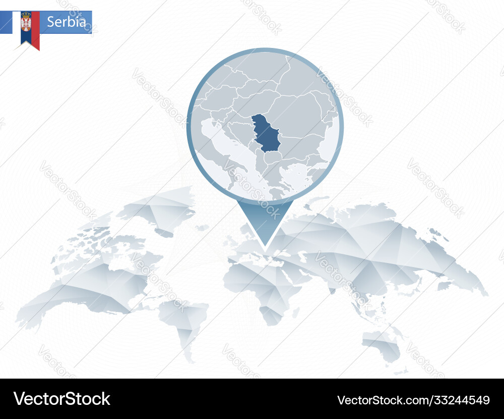 Abstract rounded world map with pinned detailed Vector Image
