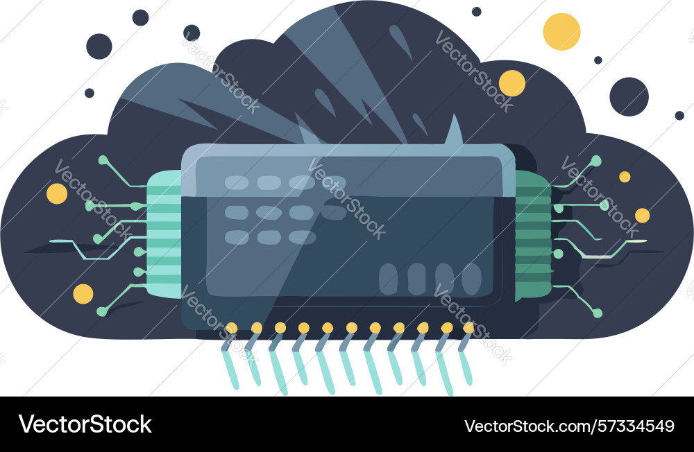 Advanced microchip processor design vector image