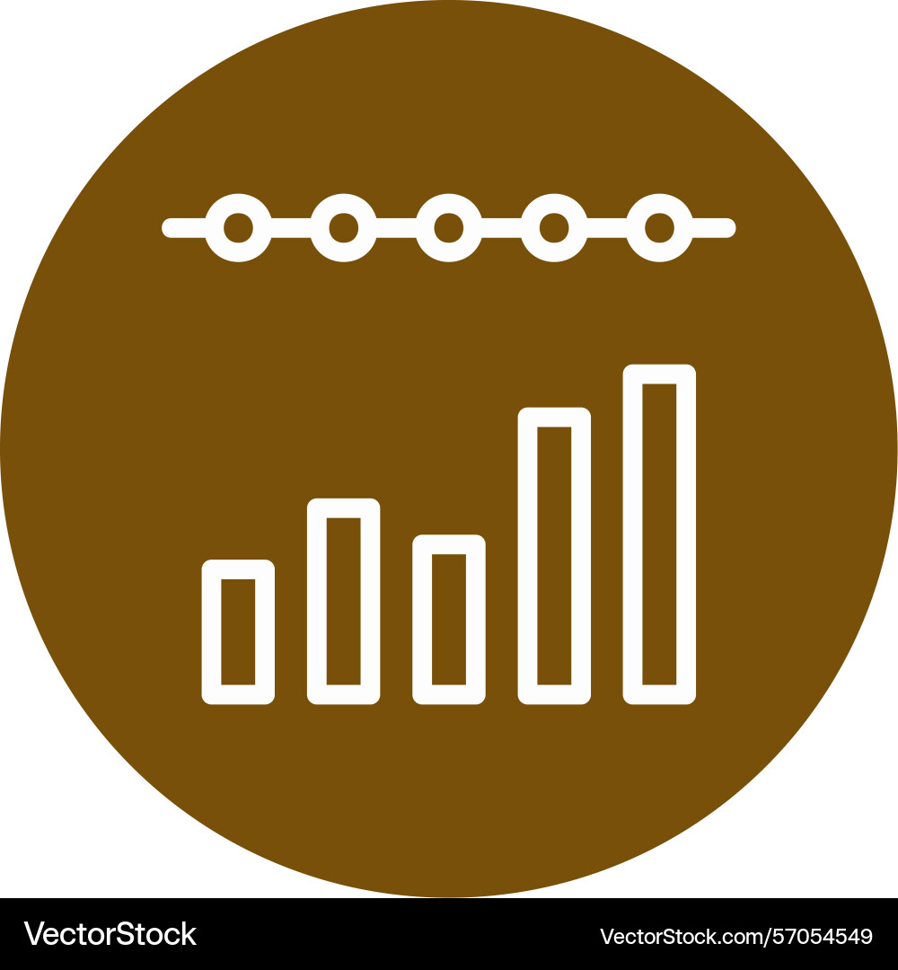 Bar chart line circle style icon design vector image
