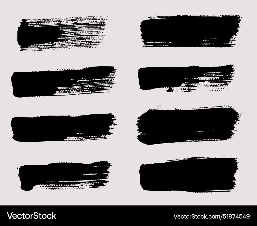 Brush strokes set of text boxes Brush strokes set of text boxes vector image