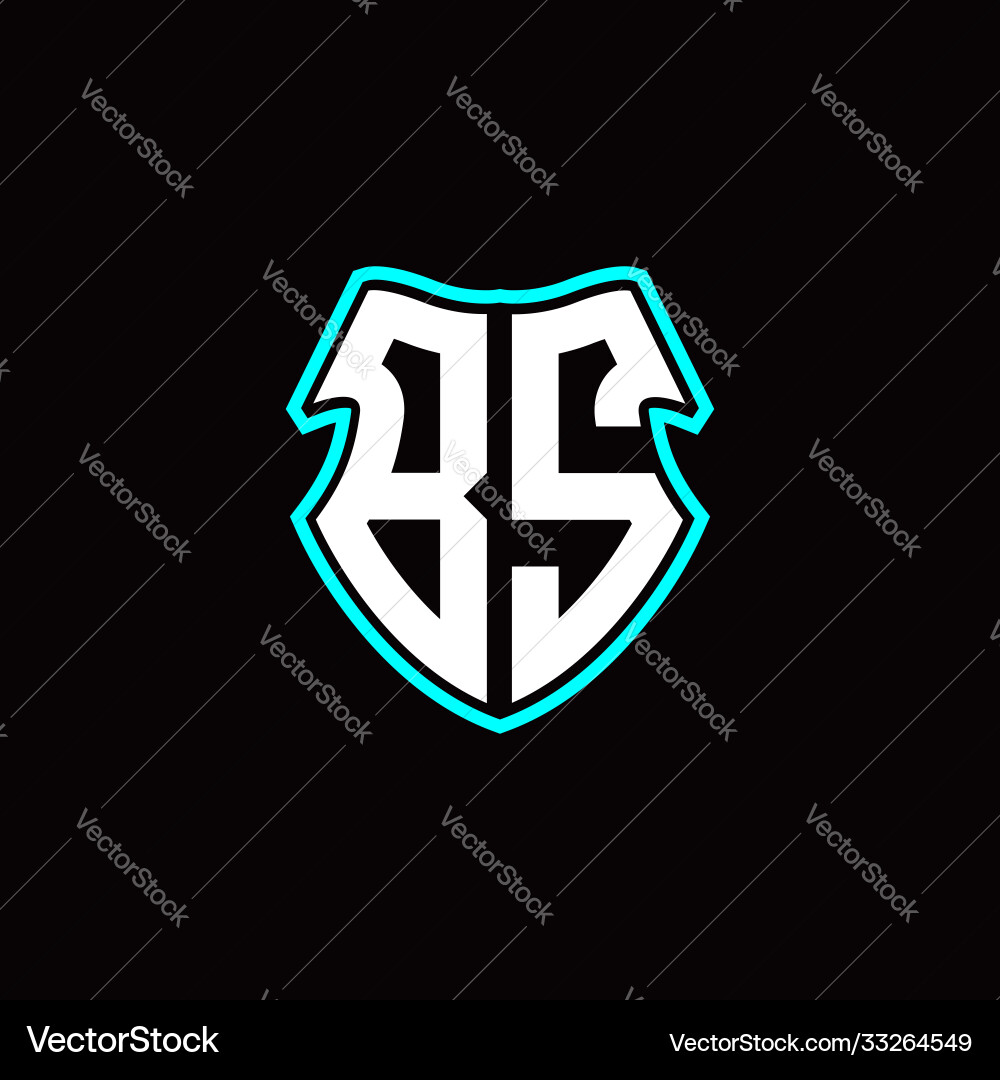 Bs initial logo design with a shield shape Vector Image