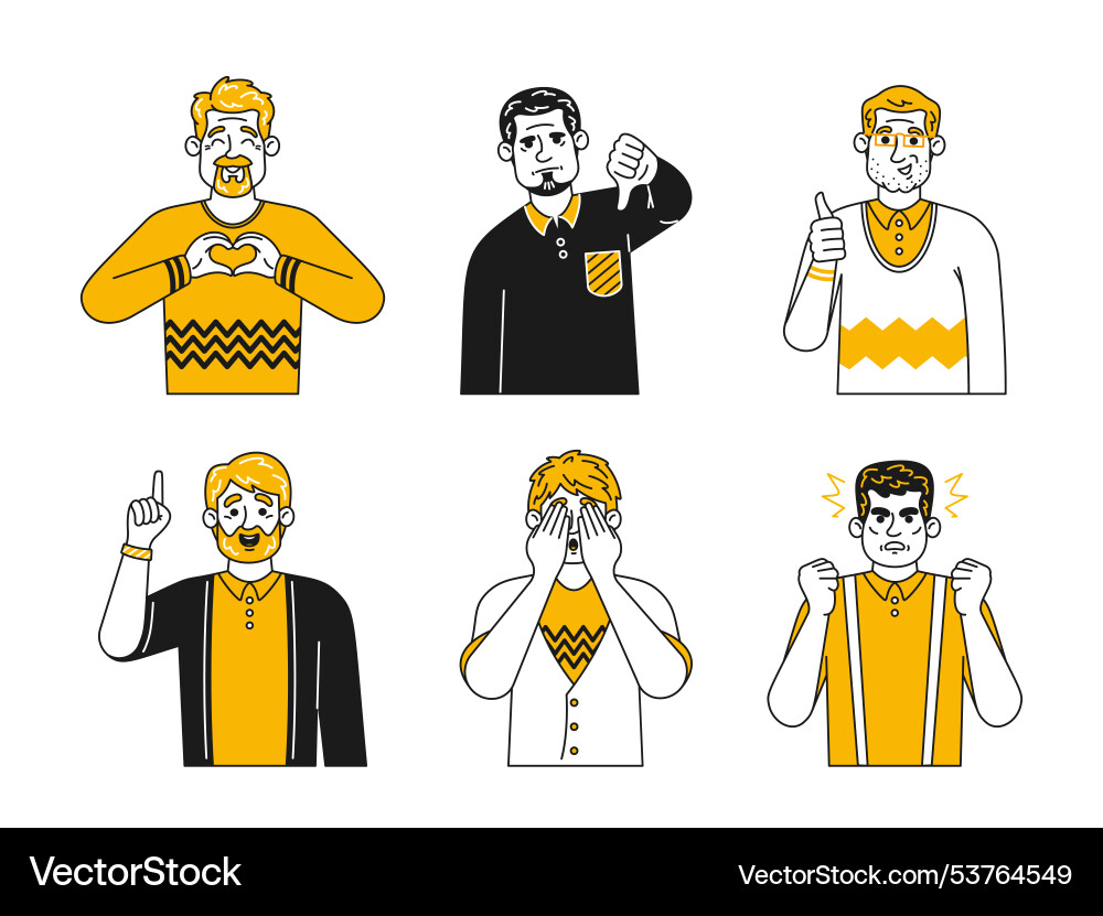 Collection of doodle characters showcasing a range Vector Image