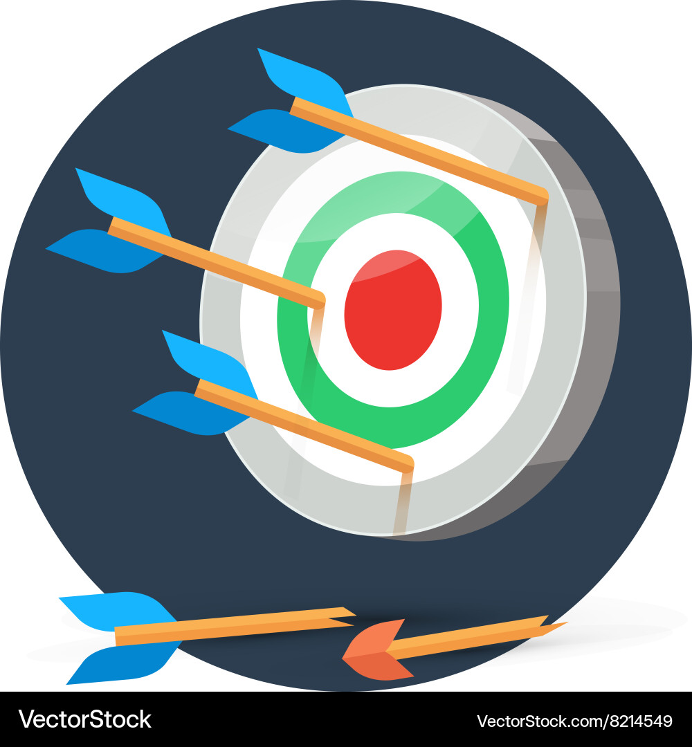 Dart Arrows Missing Target vector image