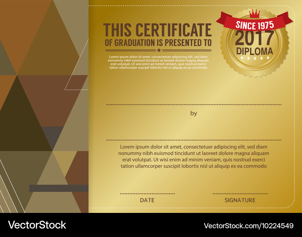Diploma certificate template with modern pattern Vector Image