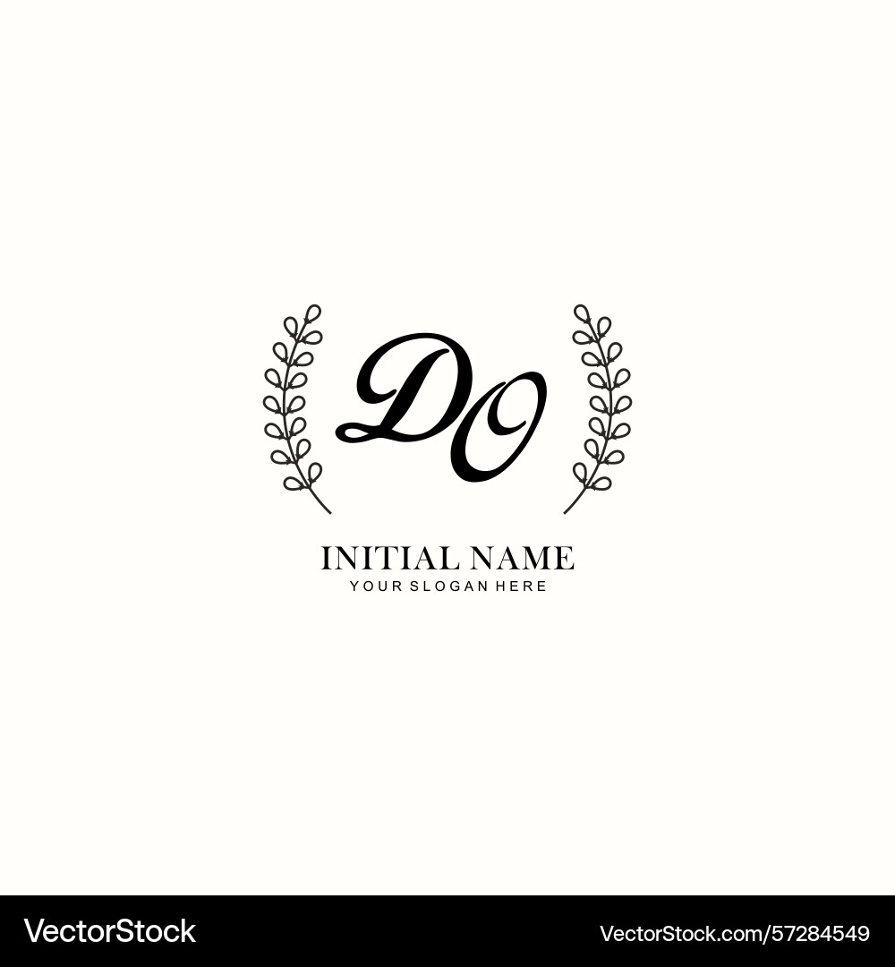 Do initial logo templates with botanical elements Vector Image