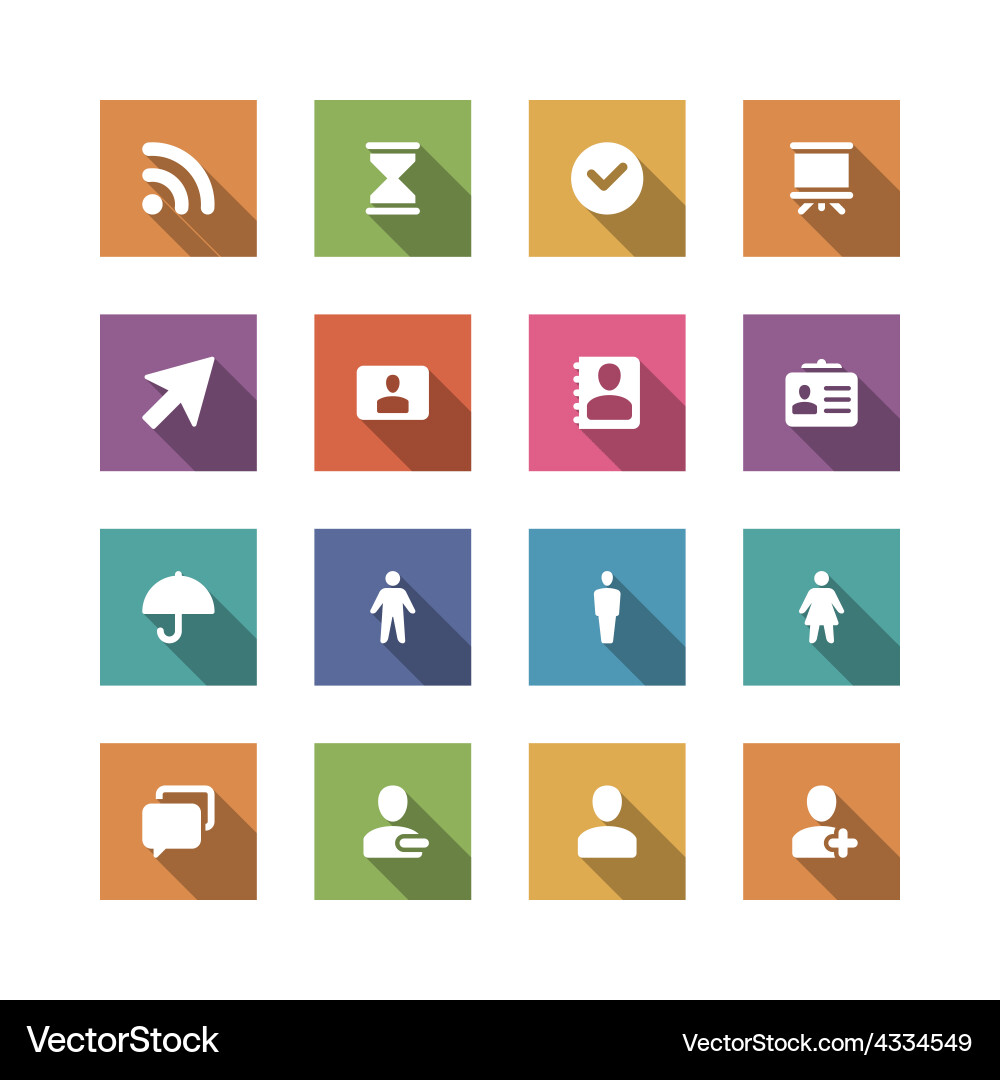 Flat icons set for design web sites and mobile vector image