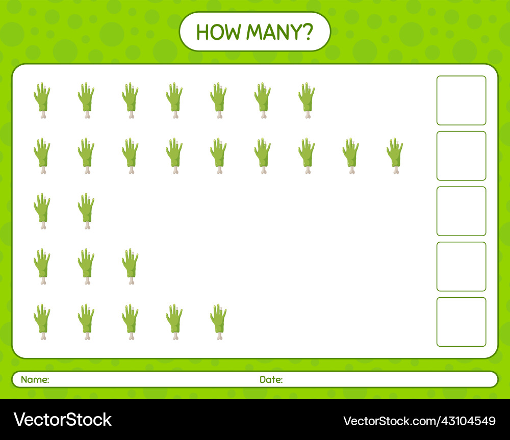 How many counting game with zombies hand vector image