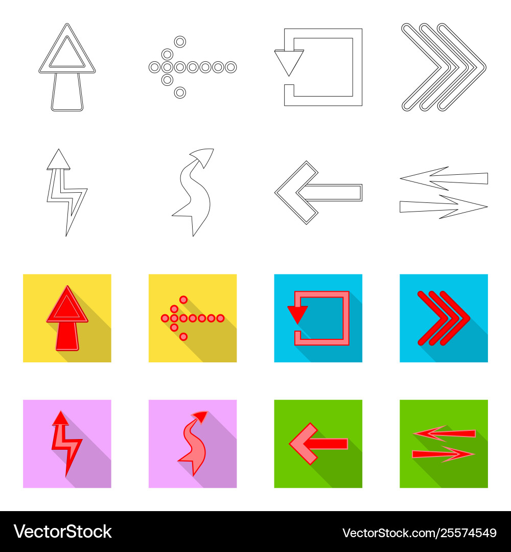 Isolated object element and arrow symbol Isolated object element and arrow symbol vector image