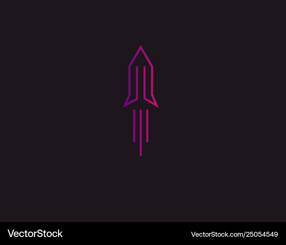 Kreative lineare Logo-Icon-Rakete fliegen nach oben Kreative lineare Logo-Icon-Rakete fliegen nach oben vektorbild
