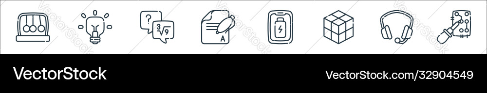 Nerd line icons linear set quality Nerd line icons linear set quality vector image