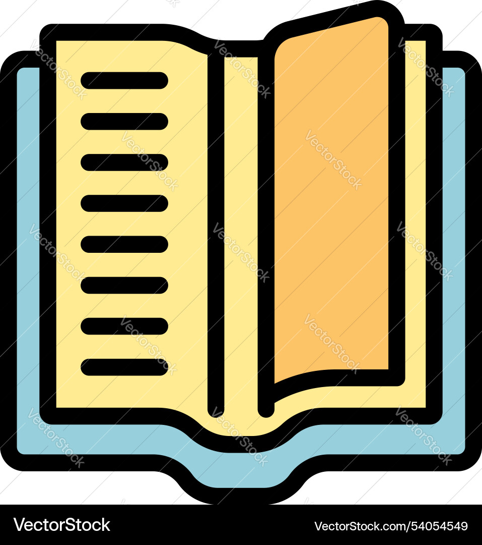 Open book with bookmark showing lines of text Open book with bookmark showing lines of text vector image