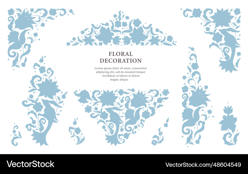 Pattern floral frame corner vignettes border card Pattern floral frame corner vignettes border card Vector Image