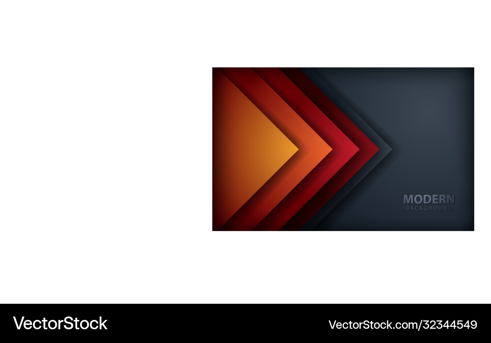 Red overlap layers background on dark gray design vector image