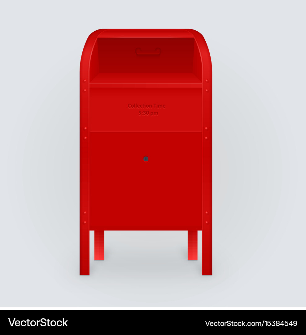 Red postbox isolated gradient background Vector Image