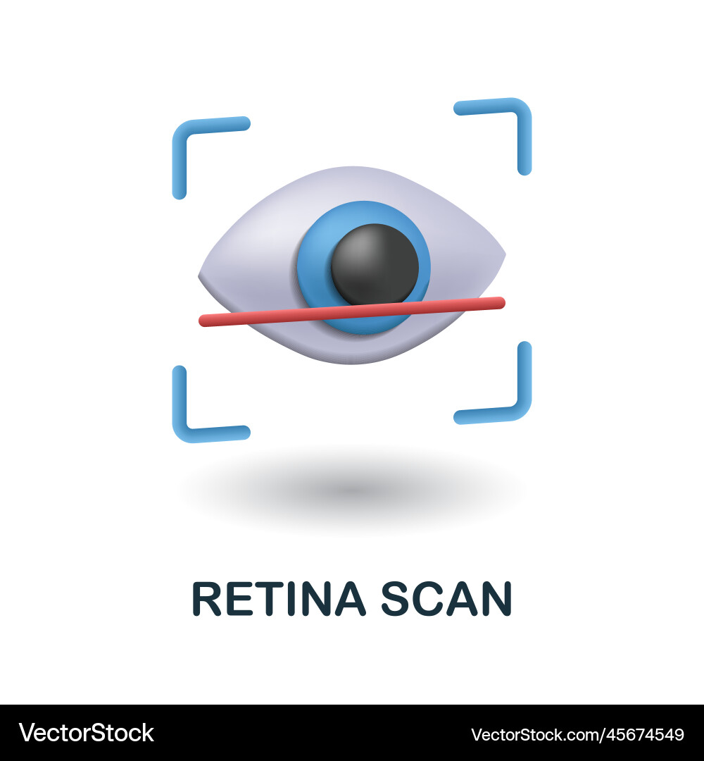 Retina scan icon 3d from security collection Retina scan icon 3d from security collection vector image