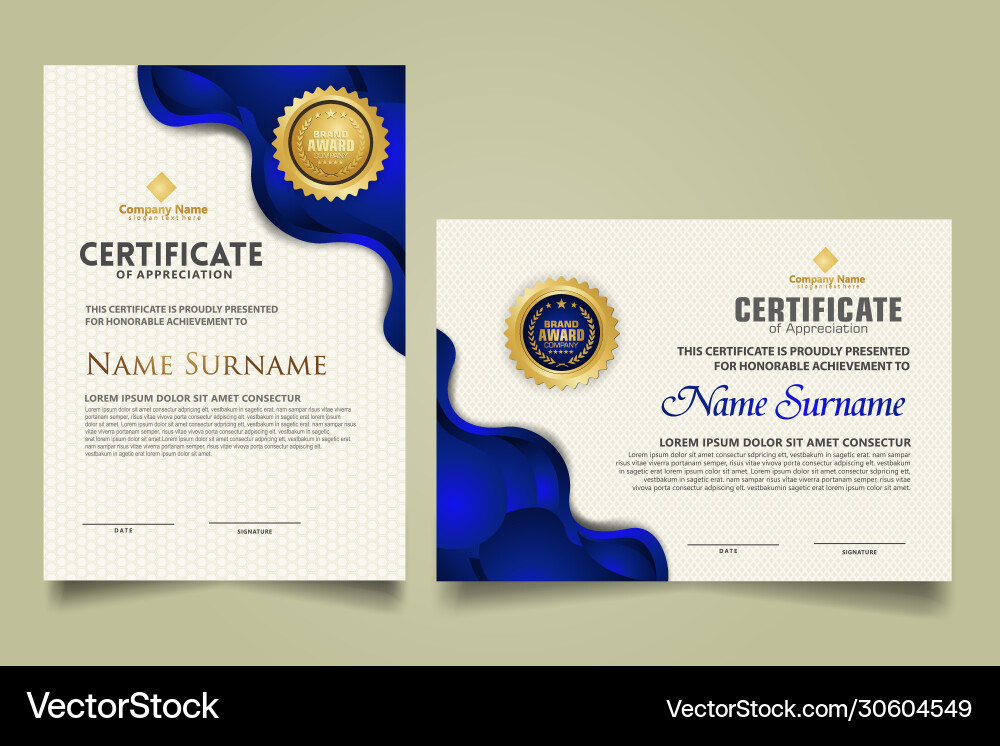 Set modern certificate template with geometric Set modern certificate template with geometric Vector Image