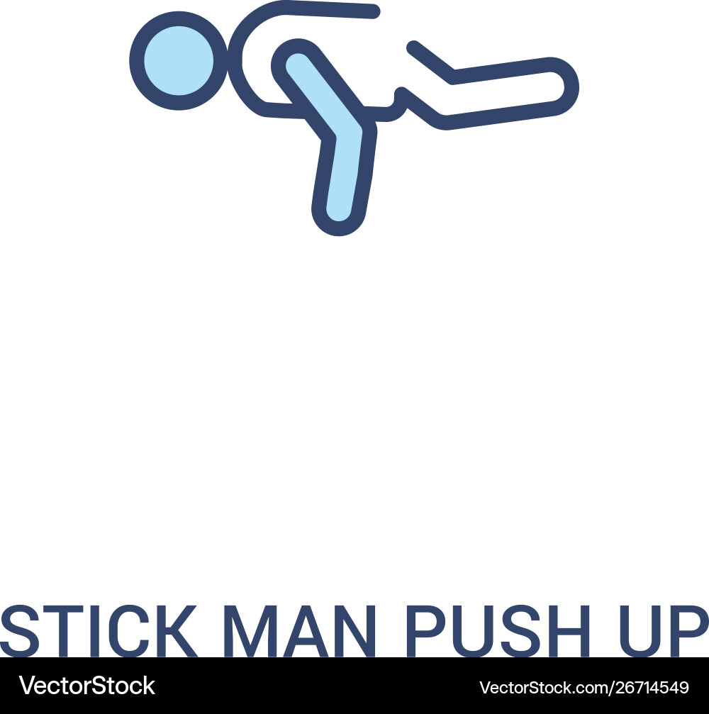 Stick man push up concept 2 colored icon simple Stick man push up concept 2 colored icon simple vector image