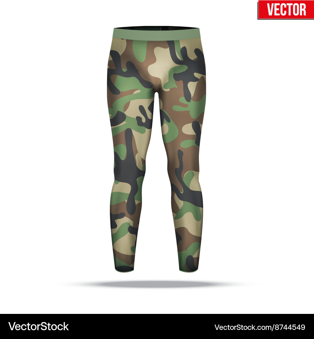 Under layer compression pants with in camouflage vector image