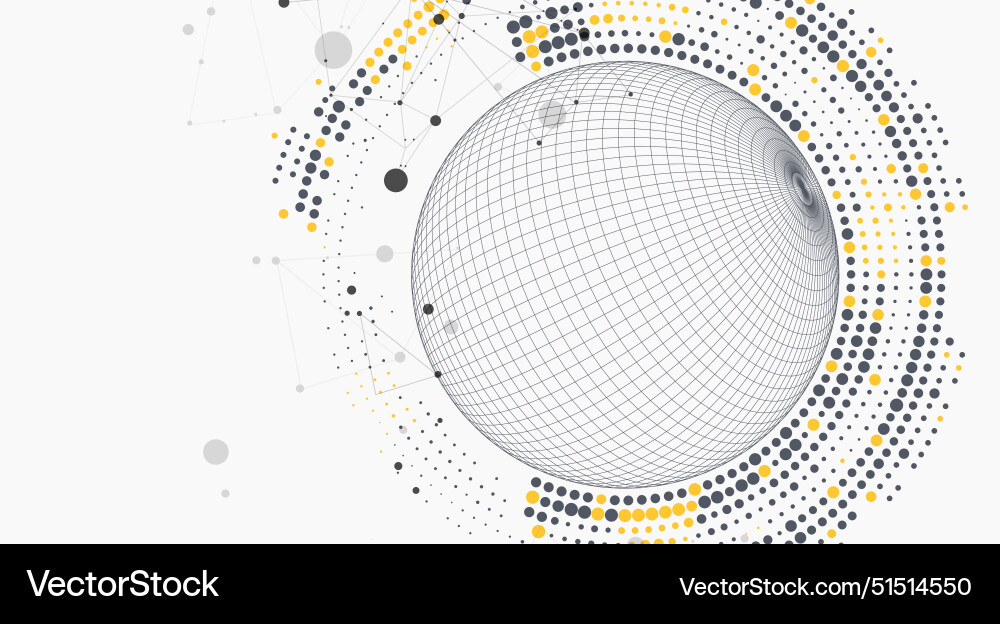 Abstract sphere background with plexus effect 3d Abstract sphere background with plexus effect 3d vector image