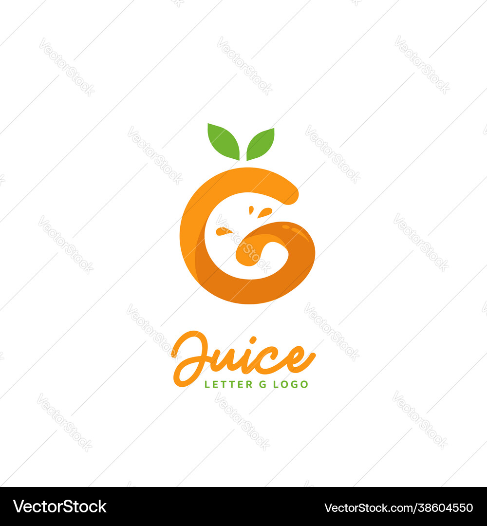 Buchstaben g frisches Orangensaft-Logo-Symbol Buchstaben g frisches Orangensaft-Logo-Symbol vektorbild