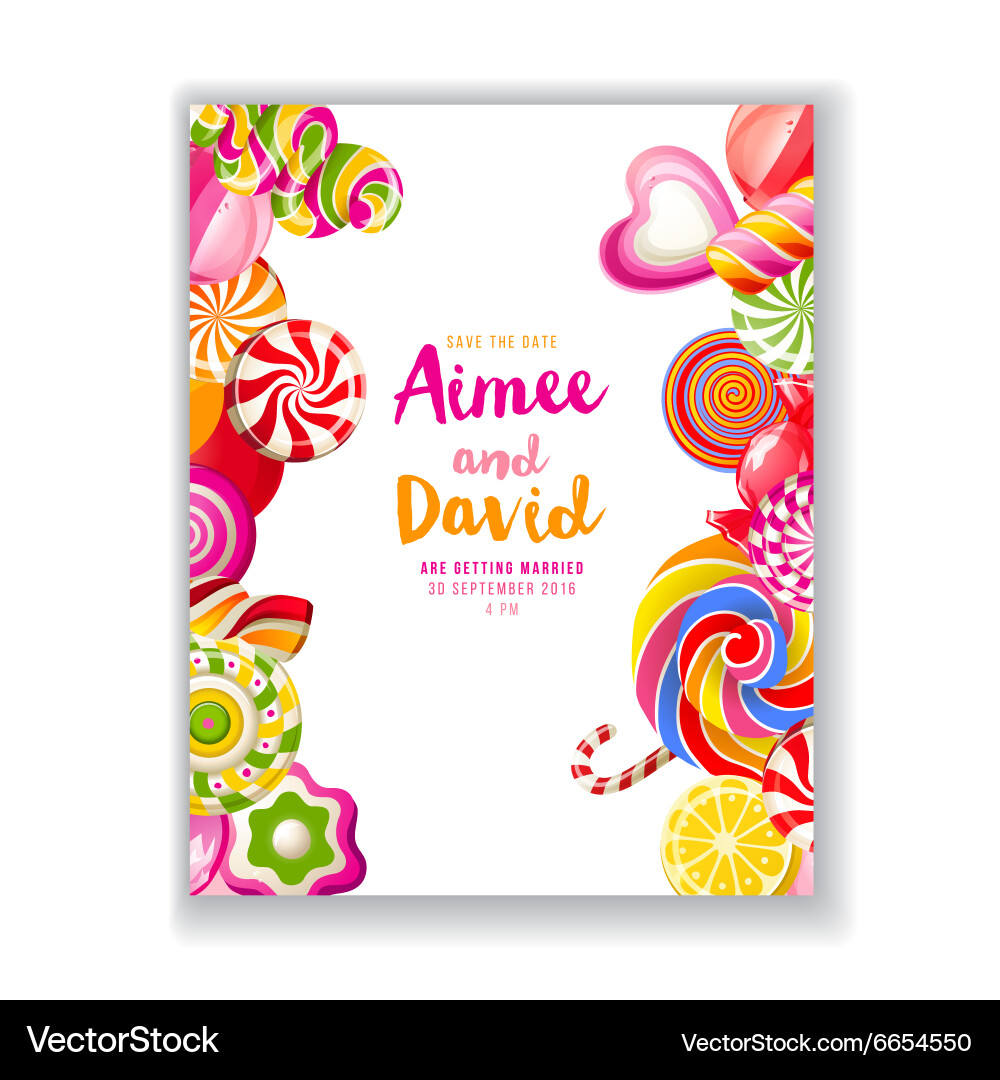 Candy Save the Date Background vector image