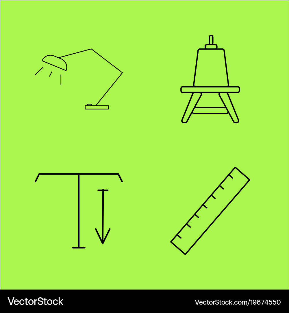Design elements simple linear outline icon set Vector Image