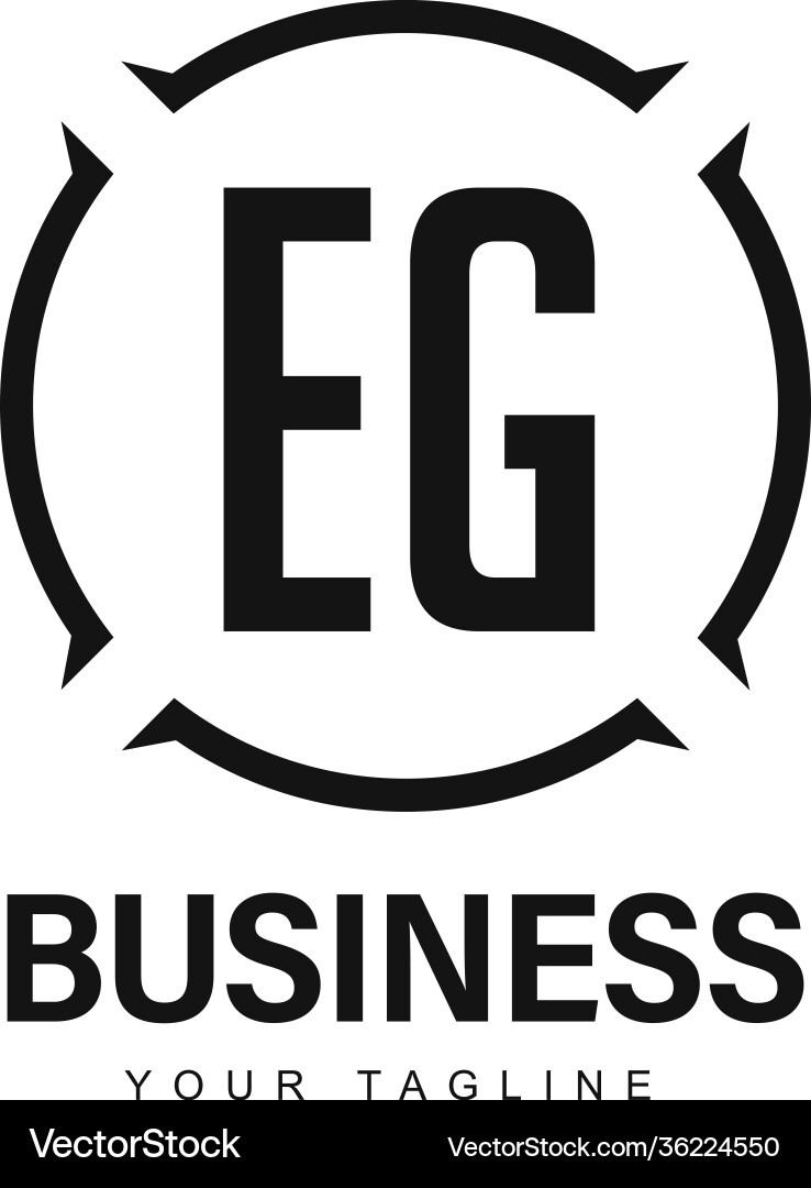 Eg initial a logo design with abstract style Eg initial a logo design with abstract style vector image