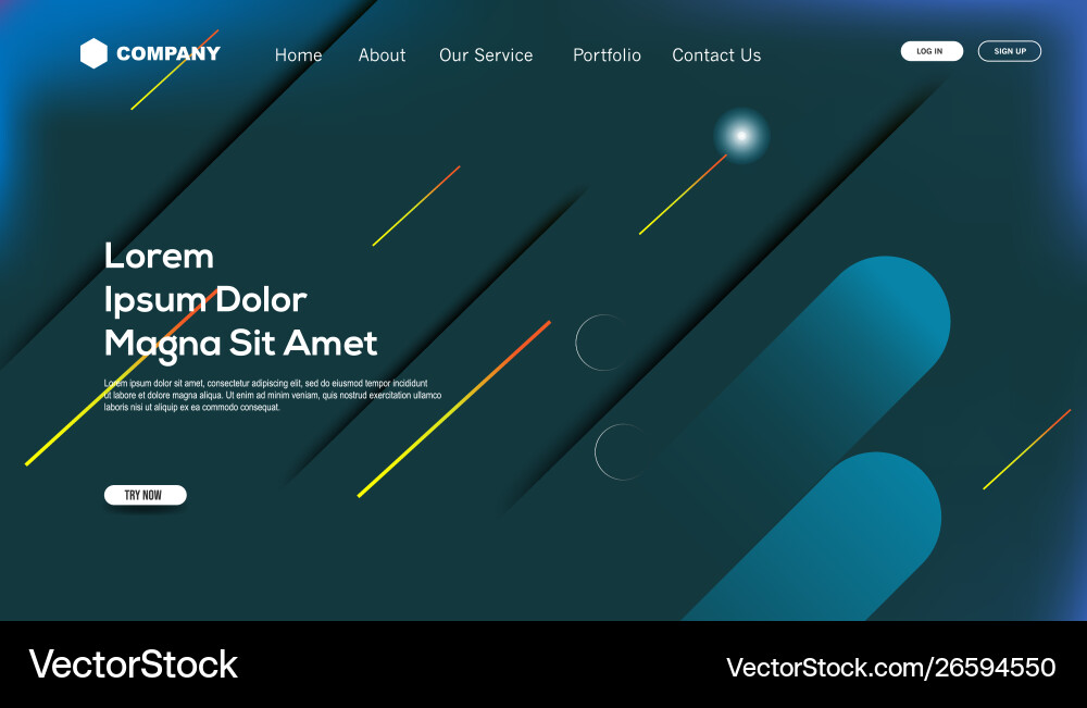 Gradient colors landing page template Vector Image