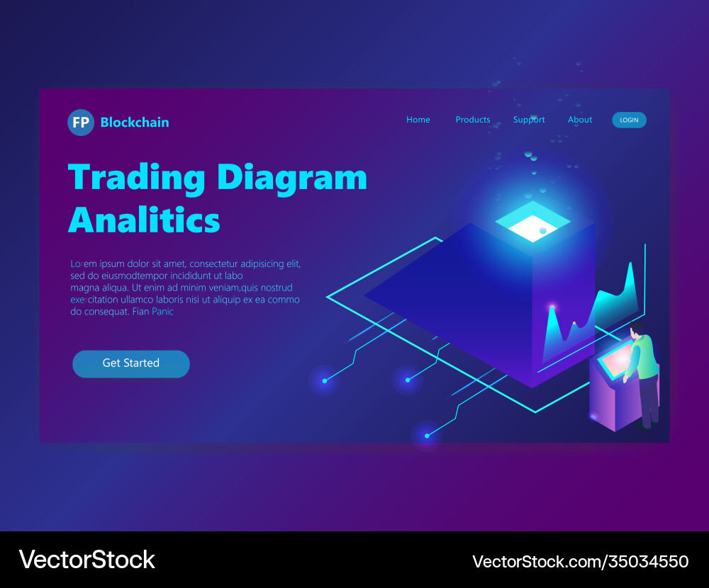 Gradient Landing Page Template vector image