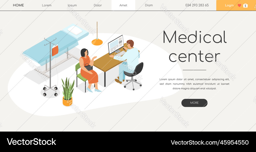 Modern Medical Clinic - Isometric Banner Vector Image