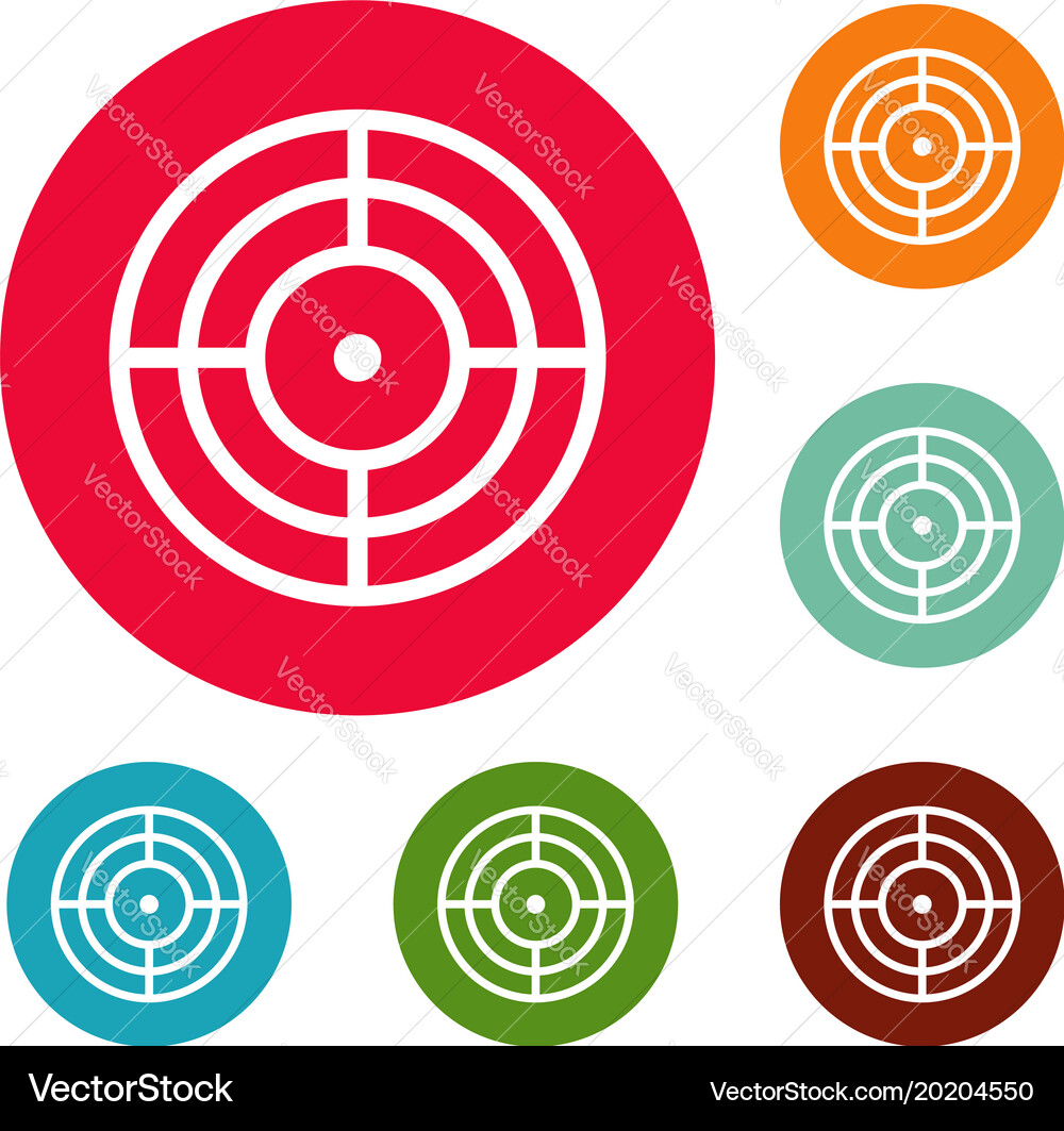 Objective of target icons circle set Vector Image