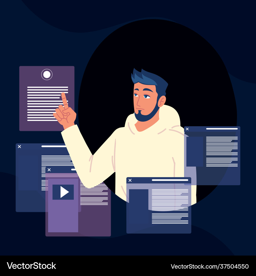 Programmer with codes vector image