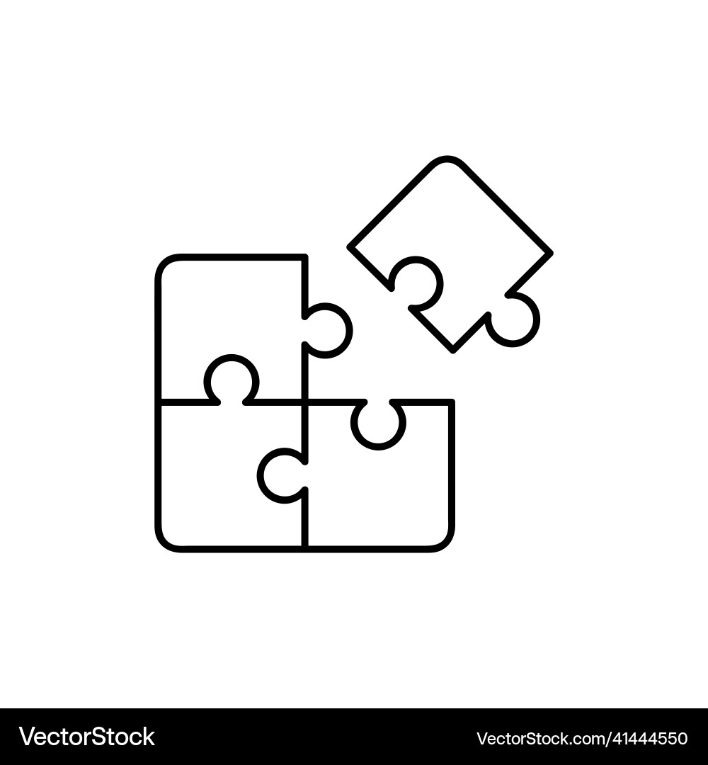 Puzzle icon outline for web design Vector Image