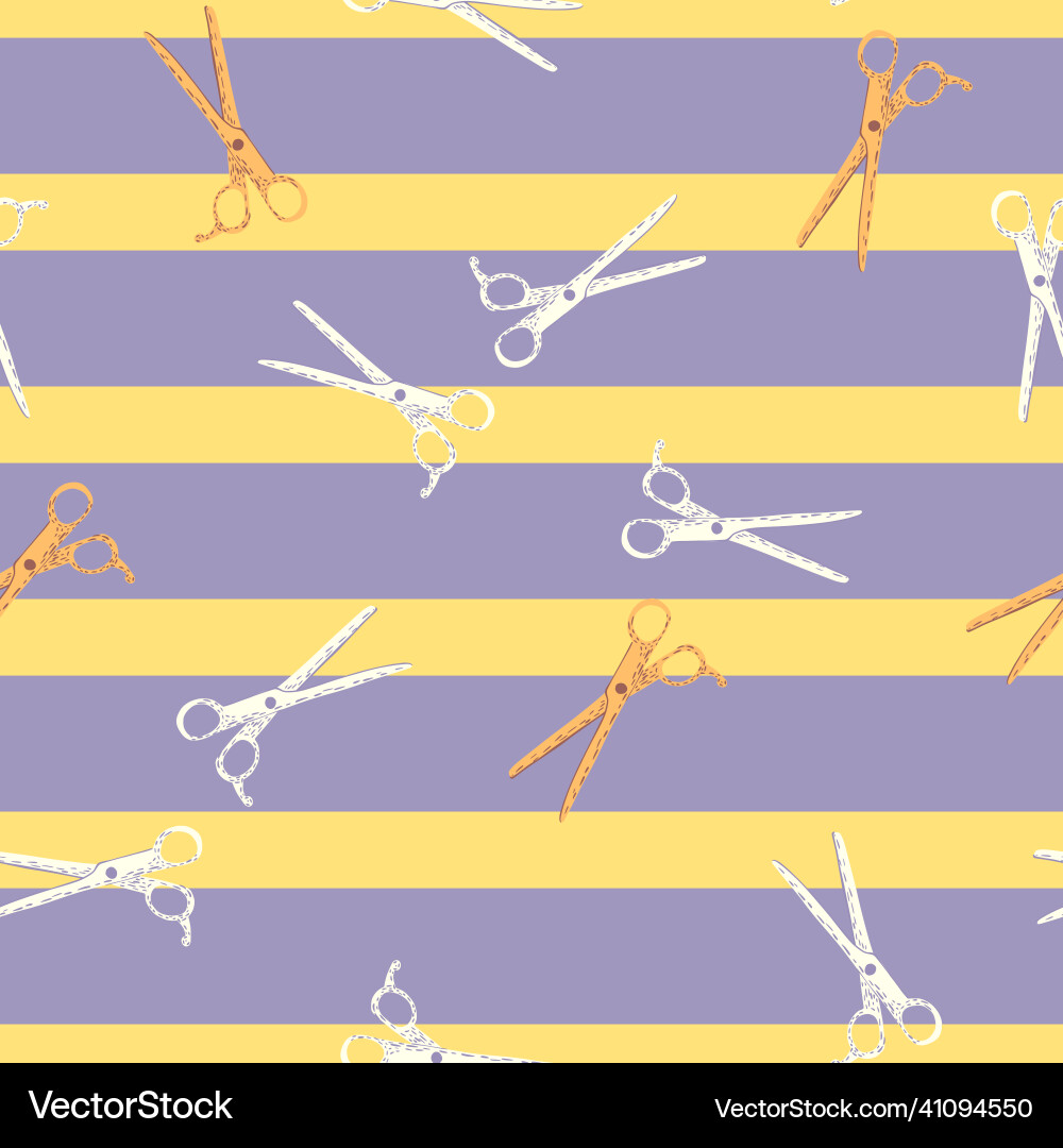 Scissors seamless pattern retro salon background Scissors seamless pattern retro salon background vector image